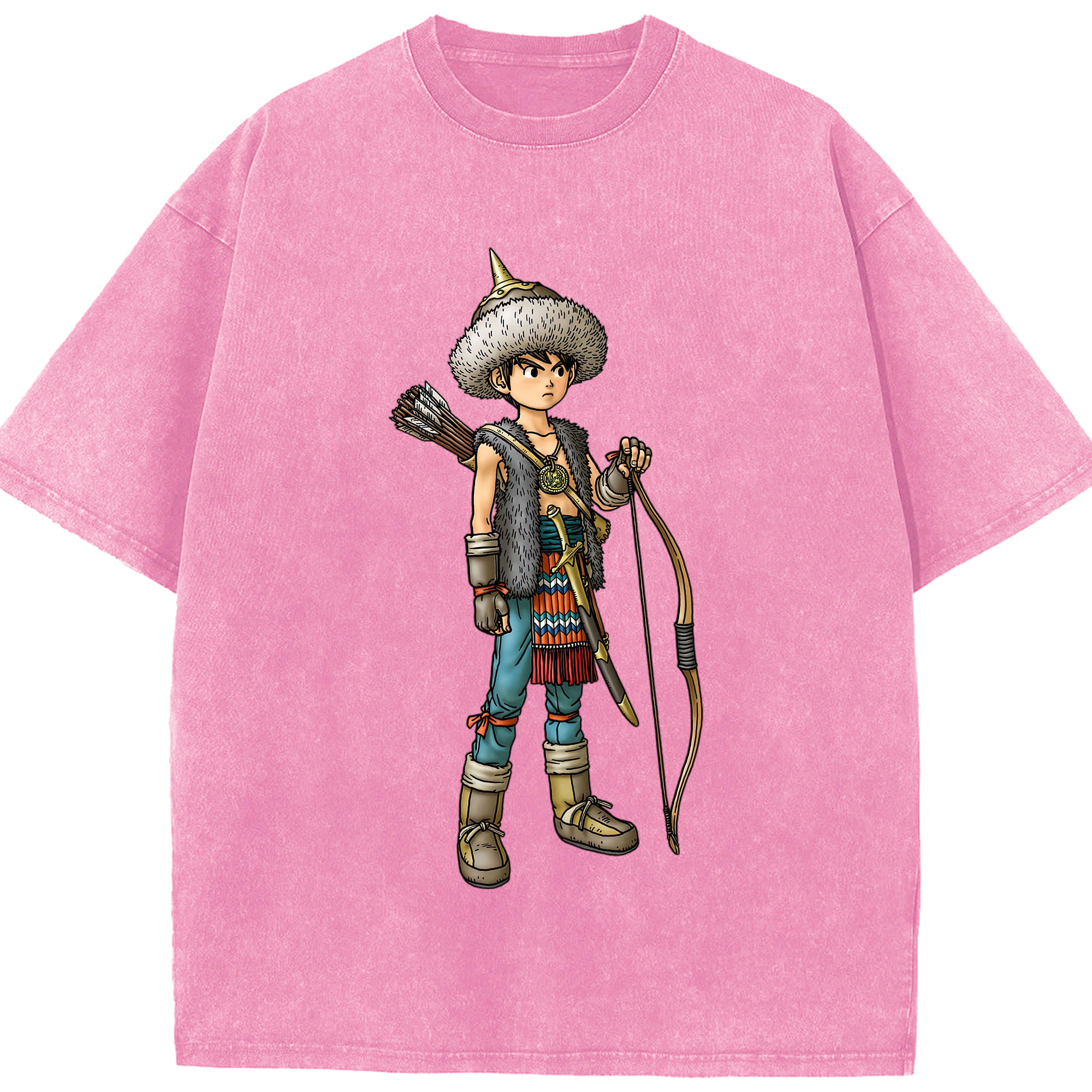 （画像用） ドラゴンクエスト Doragon Kuesuto Dragon Quest 綿100% ヴィンテージ風 半袖Tシャツ（フロントプリント）